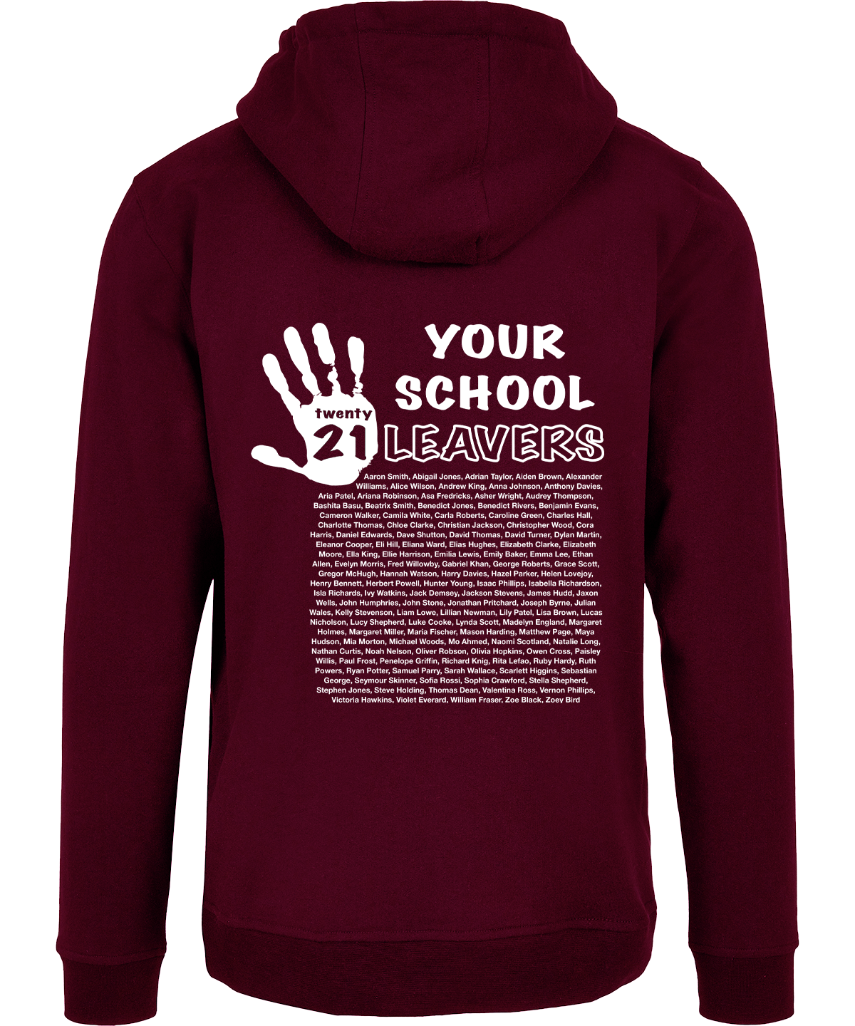 school leavers hoodies embroidered front
